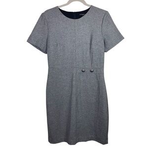 NEW Banana Republic Wool Dark Grey Business Casual Mini A-Line Dress Size 6